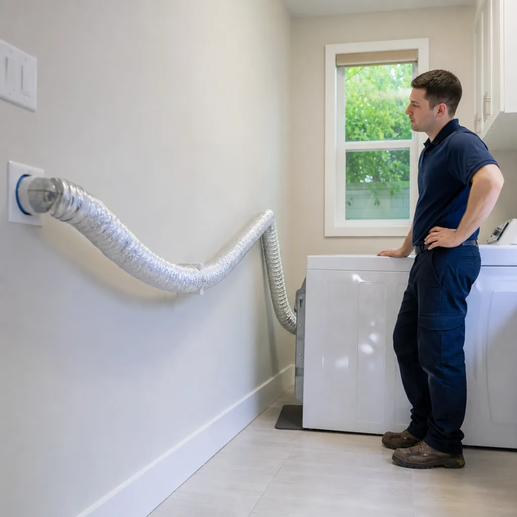 Illustration for dryer vent rerouting woodland hills